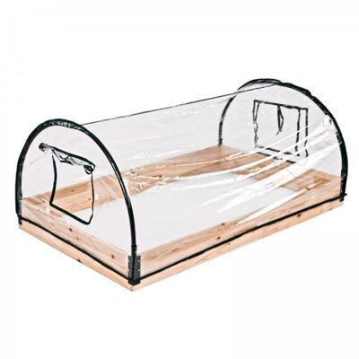 Foliengewächshaus mit Holzrahmen