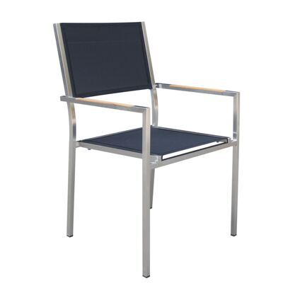 Gartenstuhl Edelstahl schwarz Teak