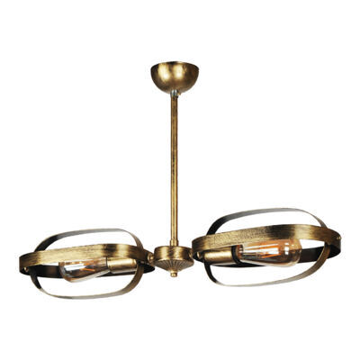 Hängeleuchte Saltash 2xE27 Gold mit schwarzer Patina