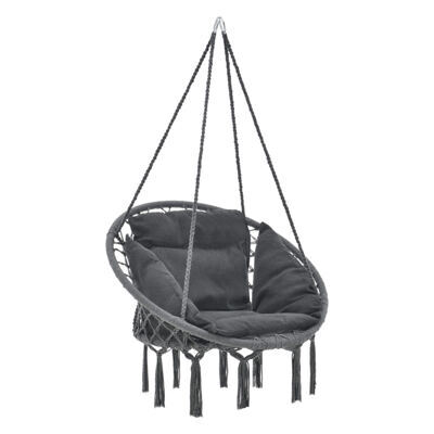 Hängesessel Kailua Max. 150 kg Indoor Outdoor mit Kissen Dunkelgrau