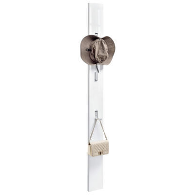 Wandgarderobe Hansnes mit Klapphaken 170 cm Weiss Hochglanz