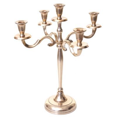 Kerzenständer Leuchter 5-armig Aluminium 41cm massiv Gold