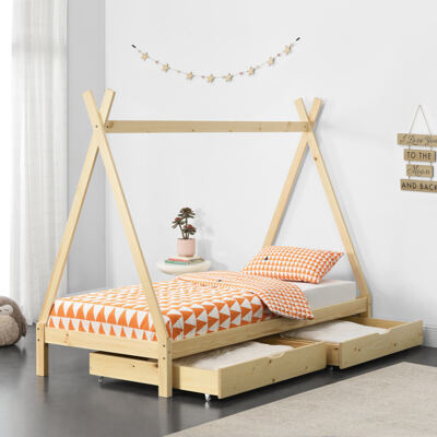 Kinderbett Maine 90x200 cm Tipi Indianer Holz