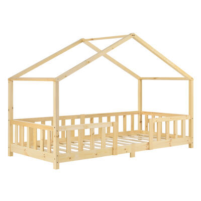 Kinderbett Treviolo 90x200 cm mit Lattenrost + Gitter Holz