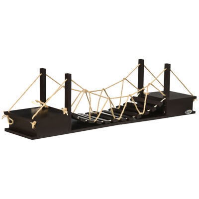 Kletterwand Katzen Katzenregal mit Hängebrücke 96x20x25.5cm