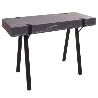 Konsolentisch Beistelltisch Metall 75x100x40cm Marmor-Optik grau