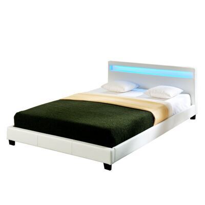 Kunstlederbett Paris mit LED RGB Beleuchtung 180x200cm Corium