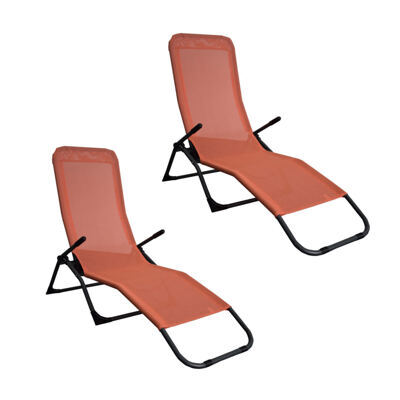 Liegestuhl Beach Chair im Doppelpack orange