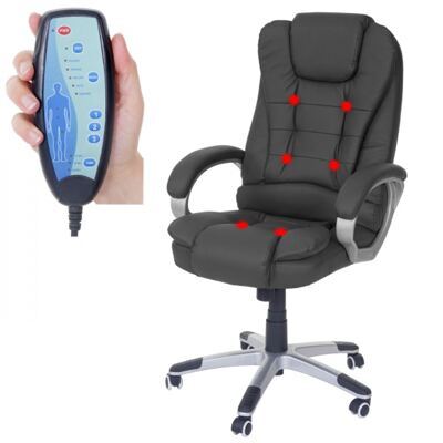 Massage-Bürostuhl Blackburn, Kunstleder ~ schwarz