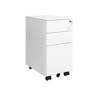 SONGMICS Rollcontainer 3 Schubladen weiss