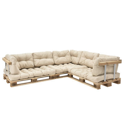 Palettenkissen Mogán 3x Sitzkissen 8x Rückenkissen Beige