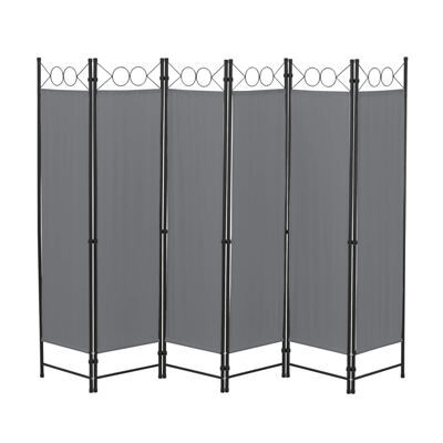 Paravent Raumteiler Saragossa 6-teilig 240x171 cm Dunkelgrau