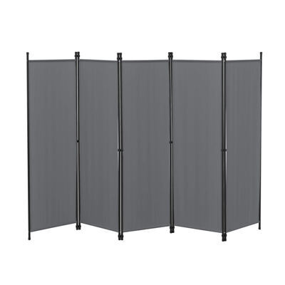 Paravent Raumteiler Huesca 5-teilig 250x171 cm Dunkelgrau