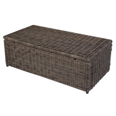 Poly-Rattan Couchtisch RomV 37x111x58cm naturgrau