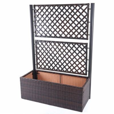 Rankgitter Rattan Pflanzkasten Rankhilfe 142x100x43cm Braun