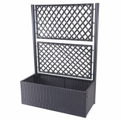 Rankgitter Rattan Pflanzkasten Rankhilfe 142x100x43cm Anthrazit