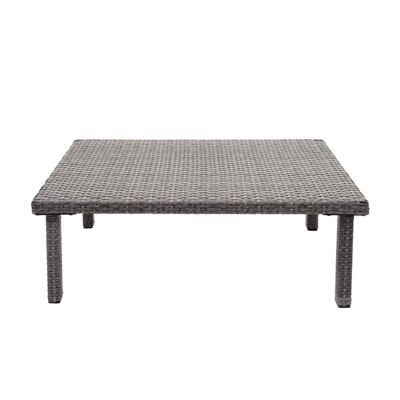 Rattan Couchtisch Gartentisch Balkontisch Gastronomie 80x50cm grau