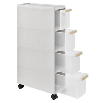 Rollregal 85x18x46.5cm Rollwagen Weiss