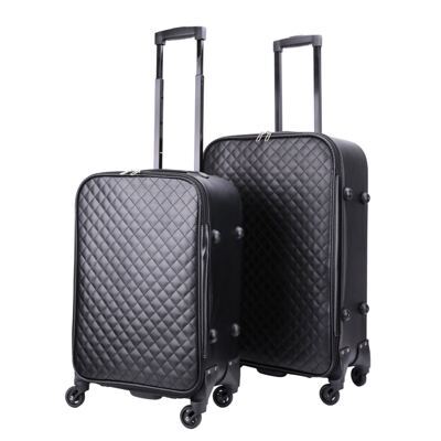 Reisekoffer Leder ODA 2er Set schwarz
