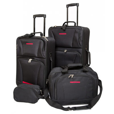 Reisekoffer Polyester 4er SET schwarz