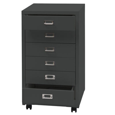 Rollcontainer JAM-L49 Aktenschrank Metall 75x40x41cm 6 Schubladen