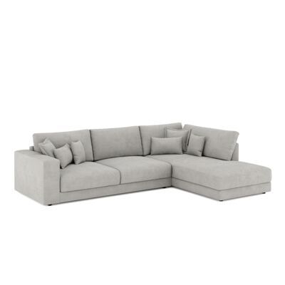 Ecksofa Cord TARJA rechts hellgrau