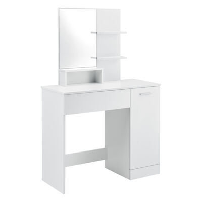 Frisierkommode Schminktisch  Krugersdorp 138x90x38cm mit Ablageflächen Weiss