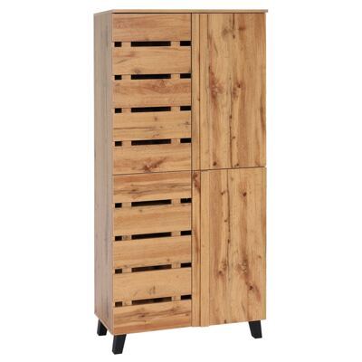 Schrank Regalschrank Hochschrank 4 Türen 8 Staufächer 162x80x32cm