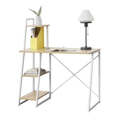 Schreibtisch Aalborg 117x102x50 cm mit Regal 4 Flächen