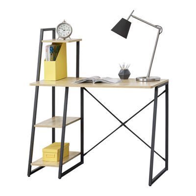 Schreibtisch Aalborg 117x102x50 cm mit Regal 4 Ablagen