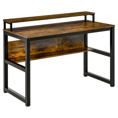 Schreibtisch Computertisch mit Ablage Rustikal Braun 120x60x85cm