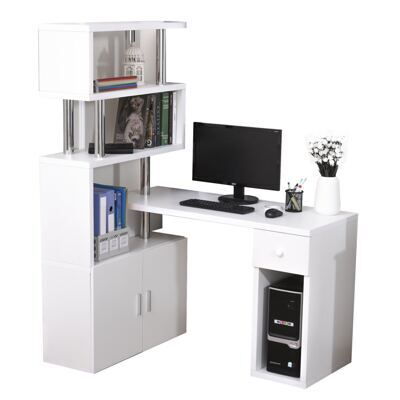 Schreibtisch Eckschreibtisch mit Bücherregal und Schublade 120x80x164cm