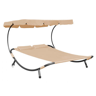 Sonnenliege Gartenliege - 2 Personen (beige)