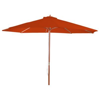 Sonnenschirm Florida Marktschirm Ø3.5m Holz terracotta