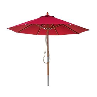 Sonnenschirm JAM-C57 Holz rund Ø3m Seilzug bordeaux
