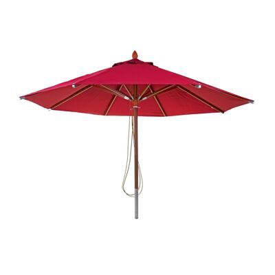 Sonnenschirm JAM-C57 Holz rund Ø4m Seilzug bordeaux