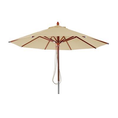 Sonnenschirm JAM-C57 Holz rund Ø4m Seilzug creme