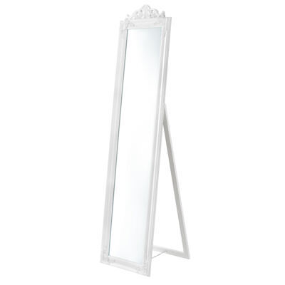 Standspiegel Arezzo 160x40cm Rechteckig Kippbar Barock Weiss