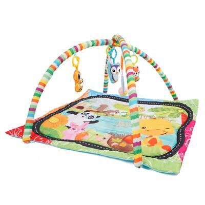 Krabbeldecke mit Spielbogen Tiere bunt