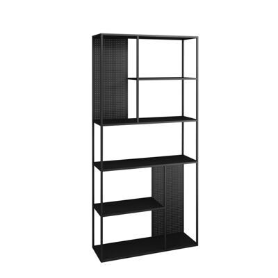 Standregal Salmono Metall mit Rückwand 90x30x188cm Schwarz