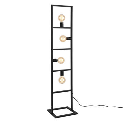 Stehlampe Plauen 142x31x31cm Max 60W 4xE27 Schwarz