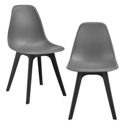 Esszimmerstuhl Bretik 2er Set 83x54x48 cm Grau/Schwarz