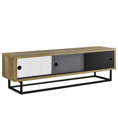 Fernsehtisch Lillehammer 140x35x41 cm Lowboard Schiebetür
