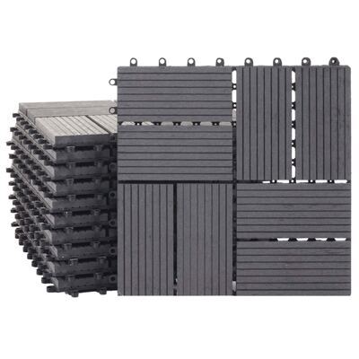 WPC Gartenfliese Rhone Holzoptik 1m2 Premium anthrazit Vierecke