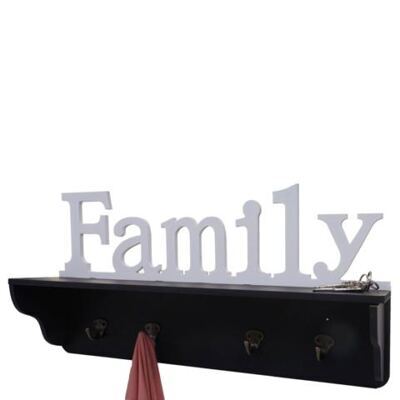 Wandgarderobe Regal Family 30x60x13cm Schwarz-weiss