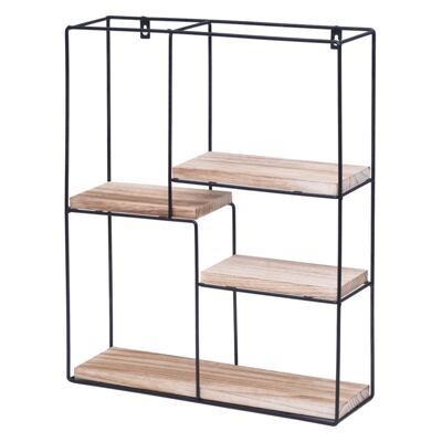 Wandregal HWC-K76 4 Regalböden Industrial 51x40x11cm