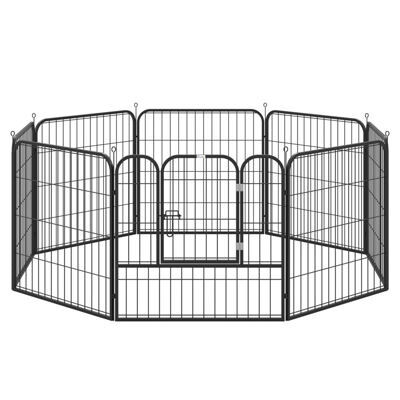 Welpenauslauf Freigehege Laufstall Metall 79x79cm Schwarz