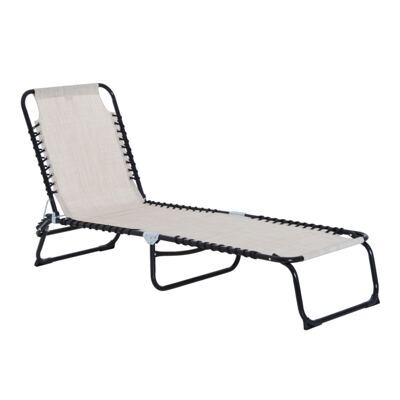 Faltbare Sonnenliege 4-stufig verstellbar Beige