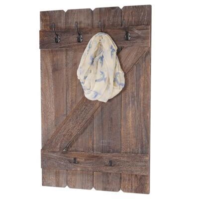 Shabby Chic Wandgarderobe 6 Haken 91x60cm braun