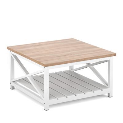 Beistelltisch BRAVON 79 x 79 x 45 cm weiss/braun